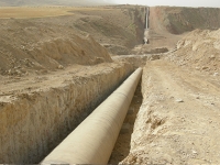 Irrigation and drainage network of South Ghasr-e-Shirin, finishing operations of RMC transmission channel